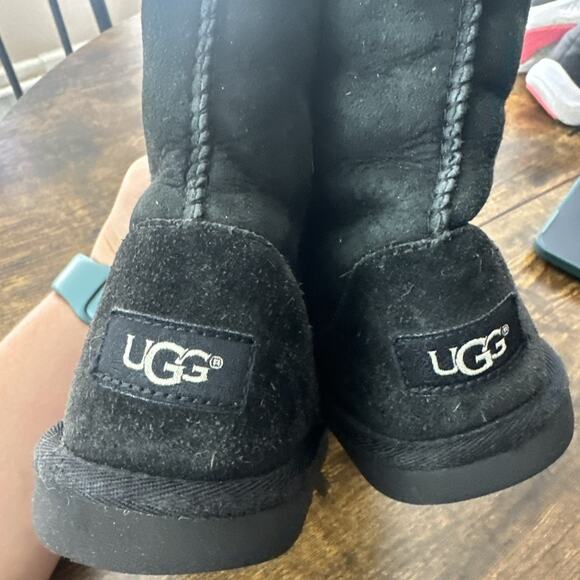 UGG KIDS Classic II Boots Size 2 M Black 1017703 Wool Sheepskin - Picture 6 of 8
